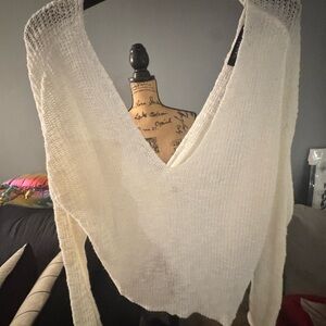 Reversible White Knit Sweater